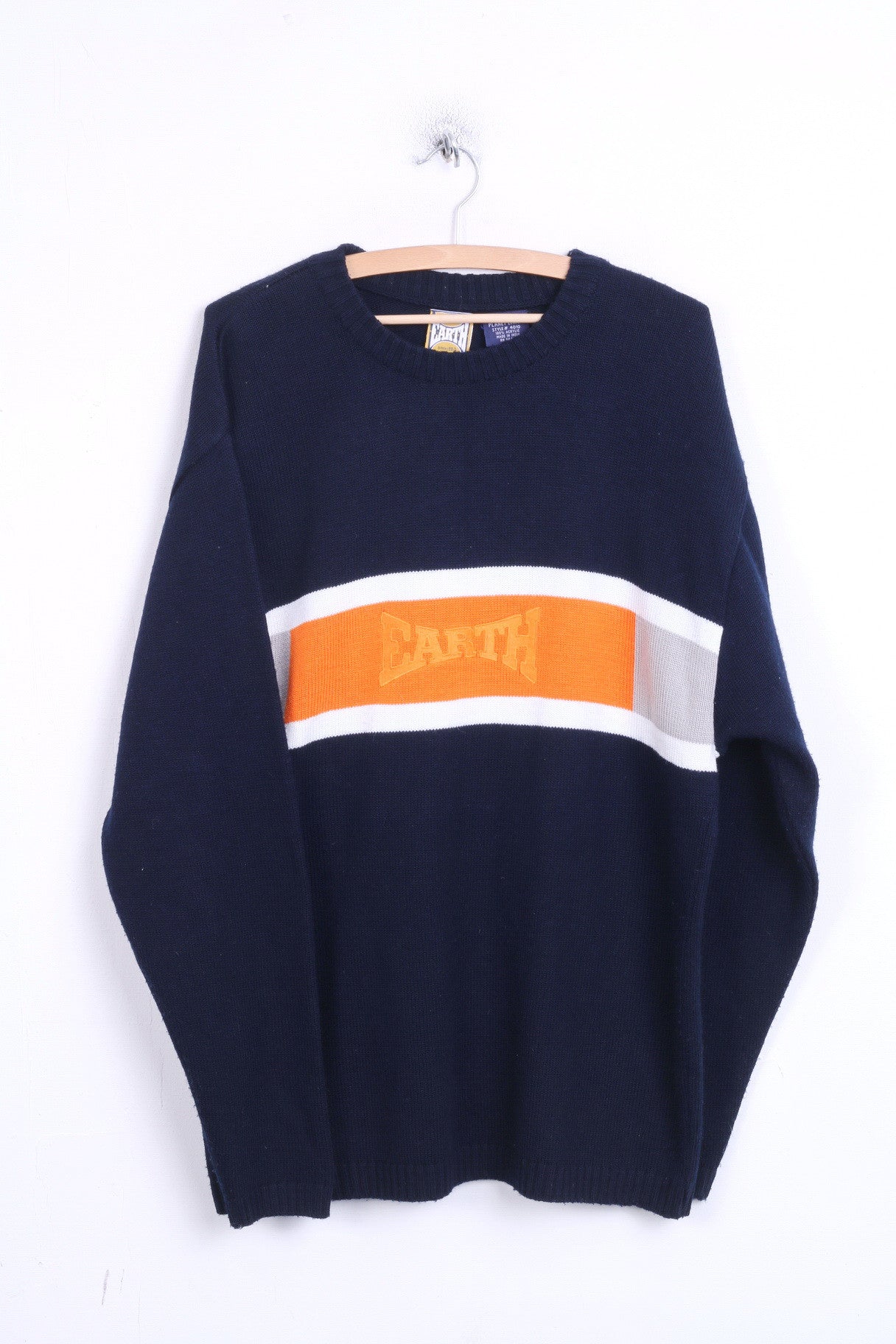 EARTH Mens XL Jumper Sweater Crew Neck Navy India - RetrospectClothes