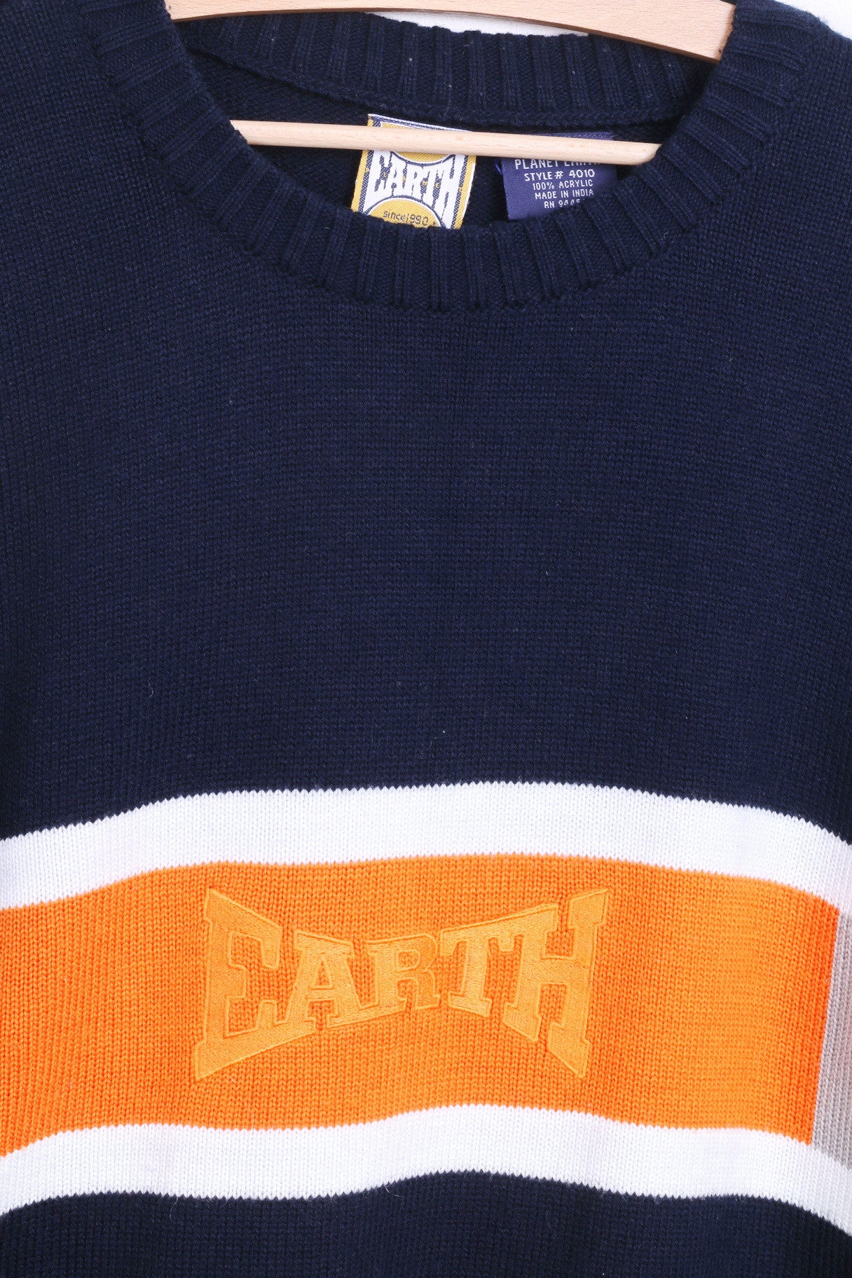 EARTH Mens XL Jumper Sweater Crew Neck Navy India - RetrospectClothes