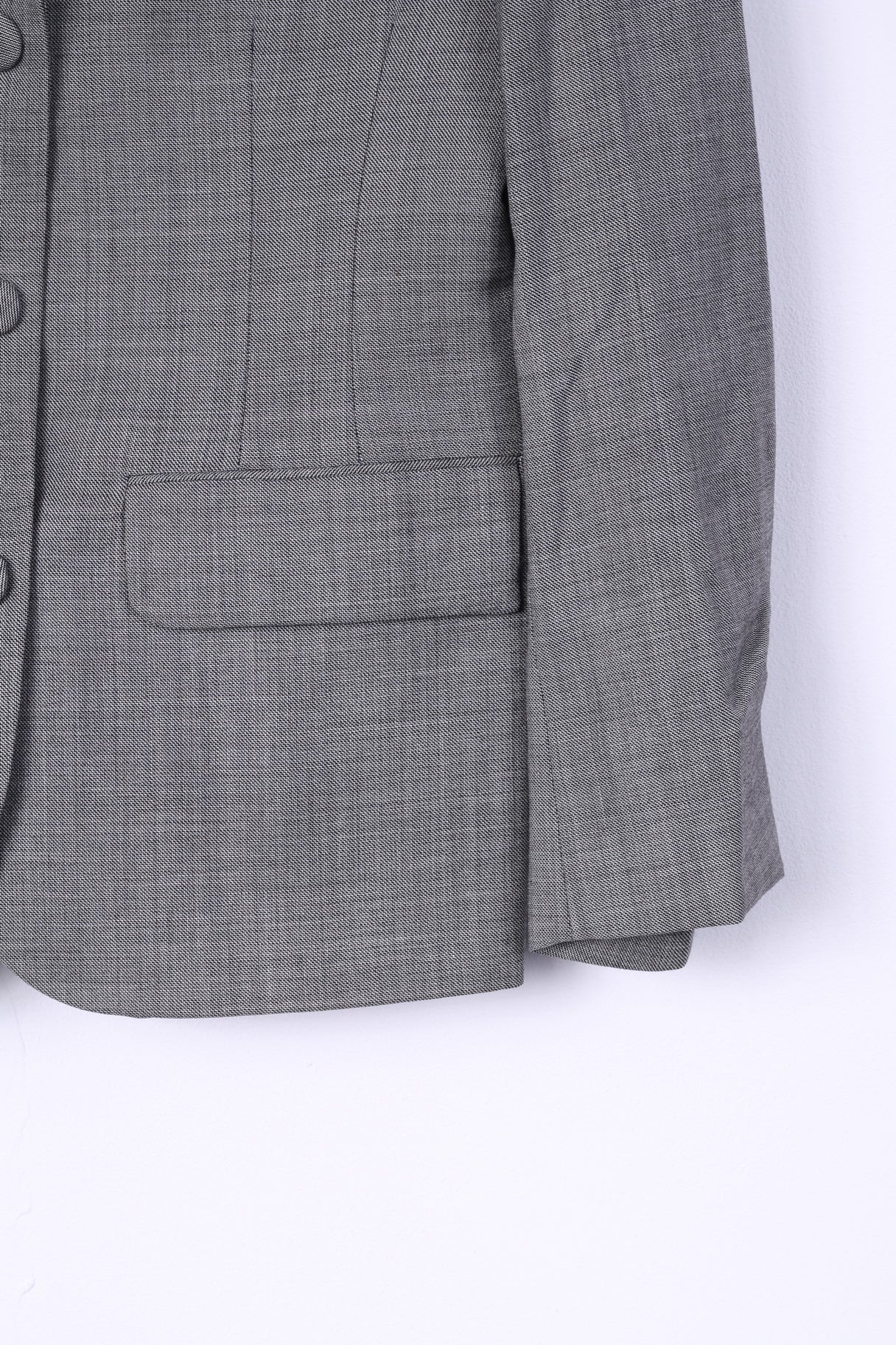 Coreello Paris Blazer da donna in lana grigia Giacca in lana pettinata vintage Moorside 