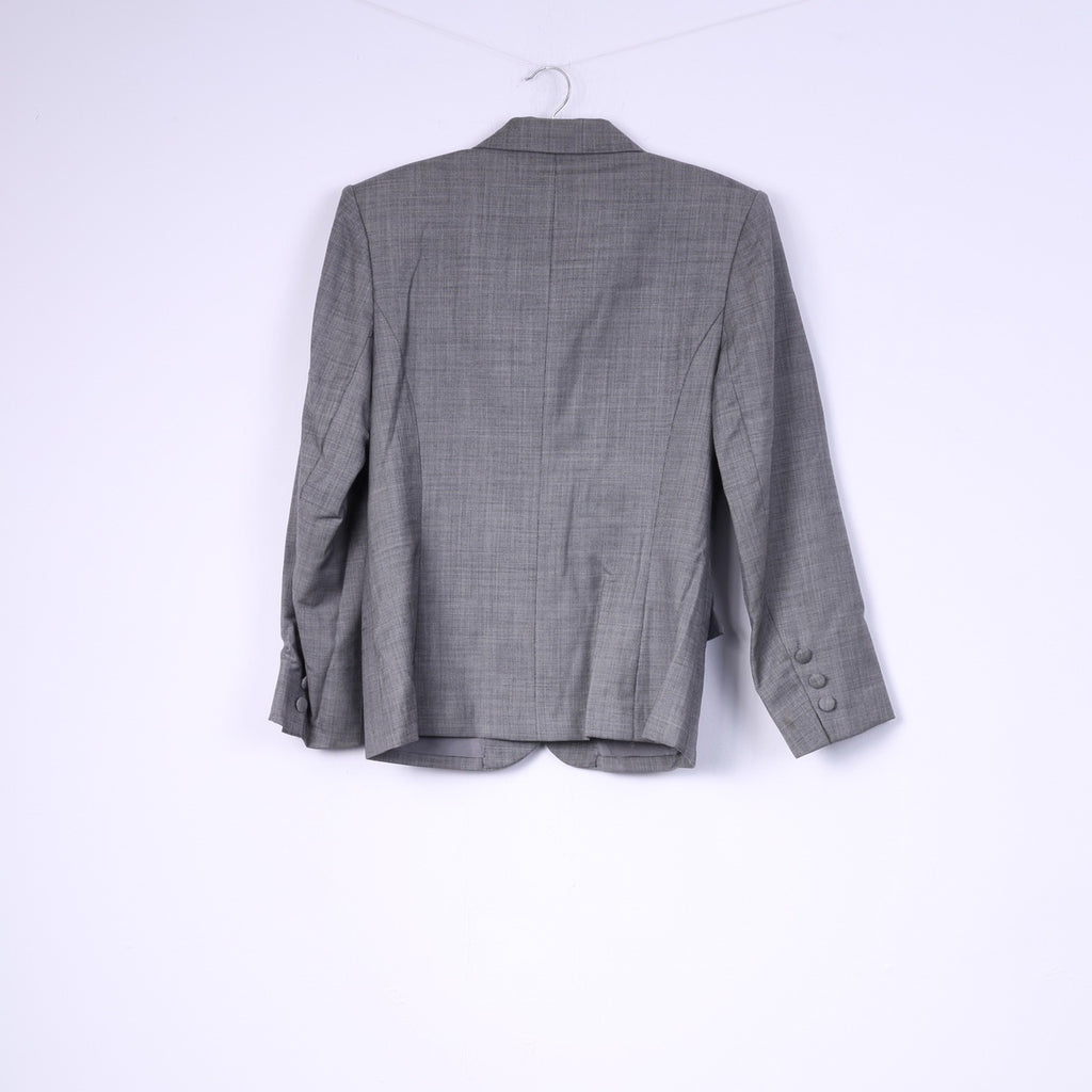 Coreello Paris Blazer da donna in lana grigia Giacca in lana pettinata vintage Moorside 