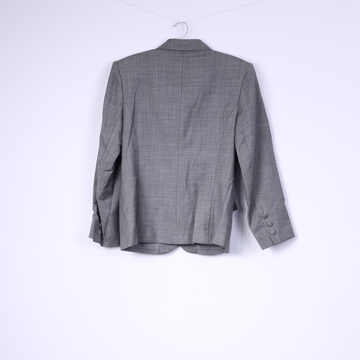 Coreello Paris Blazer da donna in lana grigia Giacca in lana pettinata vintage Moorside 