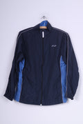 Giacca USAthletic da ragazzo 12/13 anni con cerniera completa in nylon blu scuro impermeabile