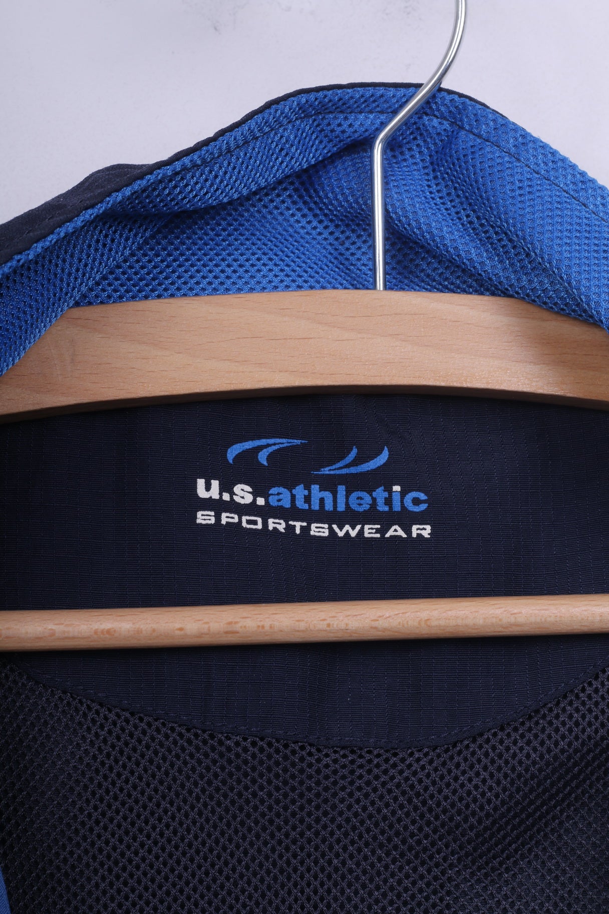 USAthletic Veste pour garçon 12/13 ans avec fermeture éclair complète en nylon bleu marine imperméable