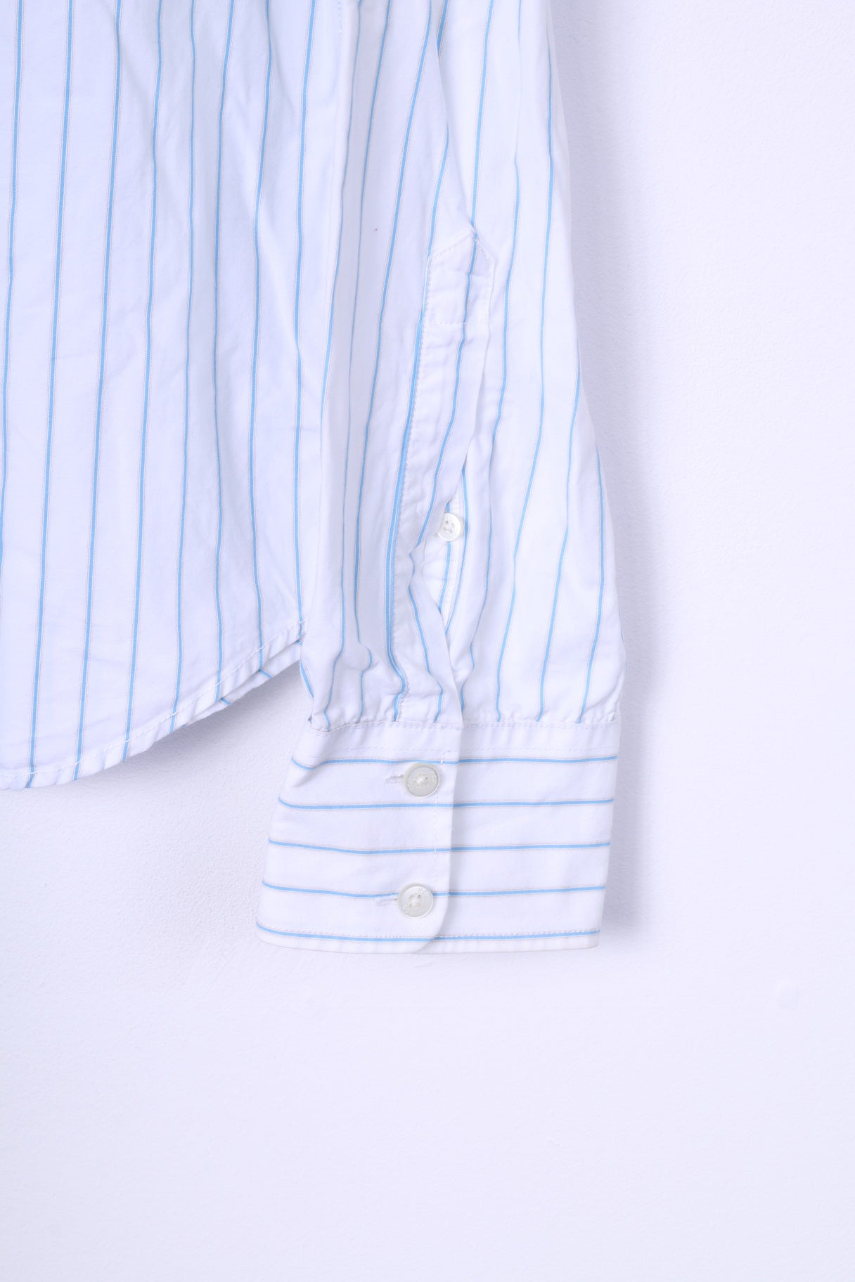 Hollister California Mens XL Casual Shirt Striped White Long Sleeve Cotton Top