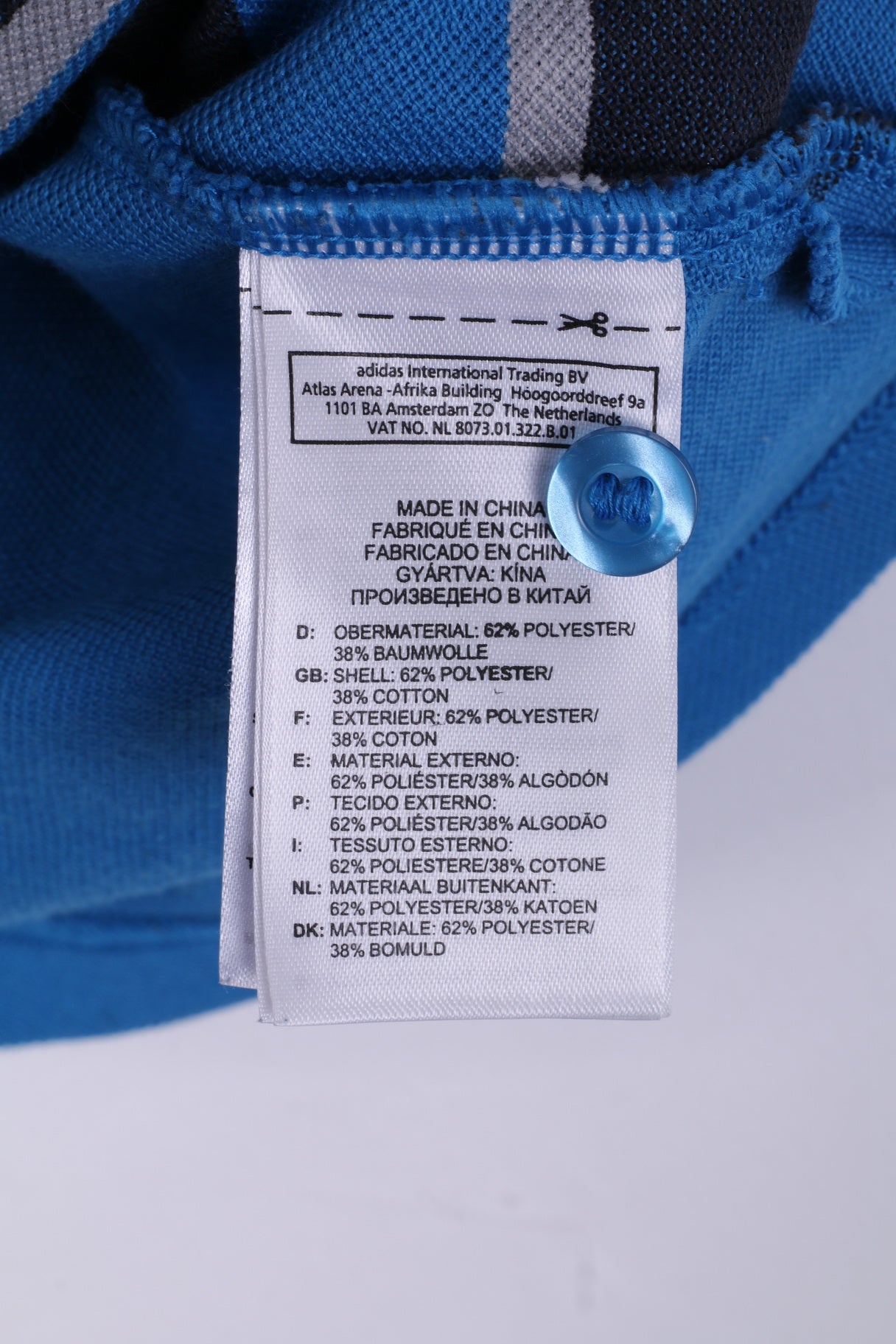 Adidas Polo M pour homme à rayures bleues à manches courtes en mélange de coton 