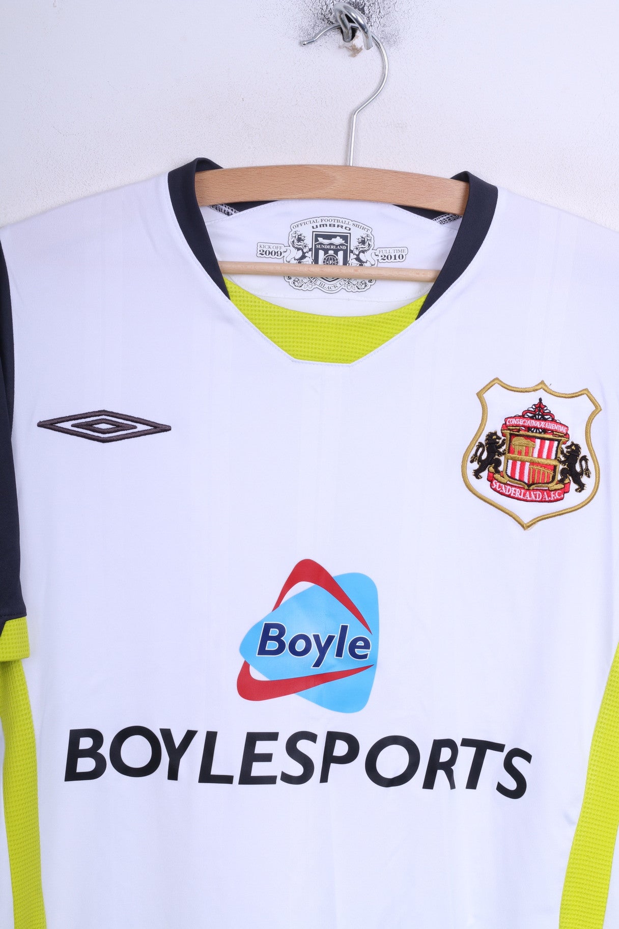 Maglia Umbro Sunderland AFC da uomo, squadra di calcio, sportiva, bianca