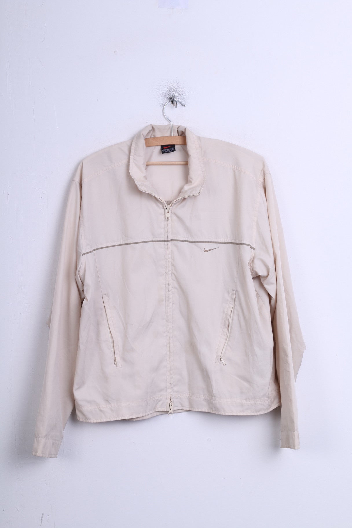 Nike Womens XL (16-18 )Track Top Jacket Ecru Sport - RetrospectClothes