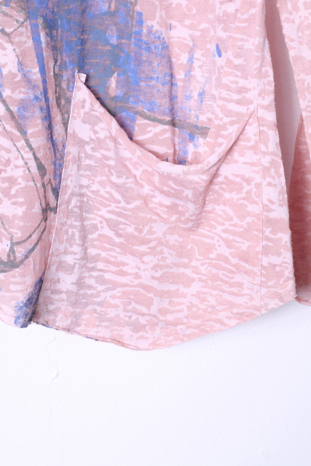 GAS Chemise à manches longues pour femmes, haut extensible en coton rose, matière fine, graphique