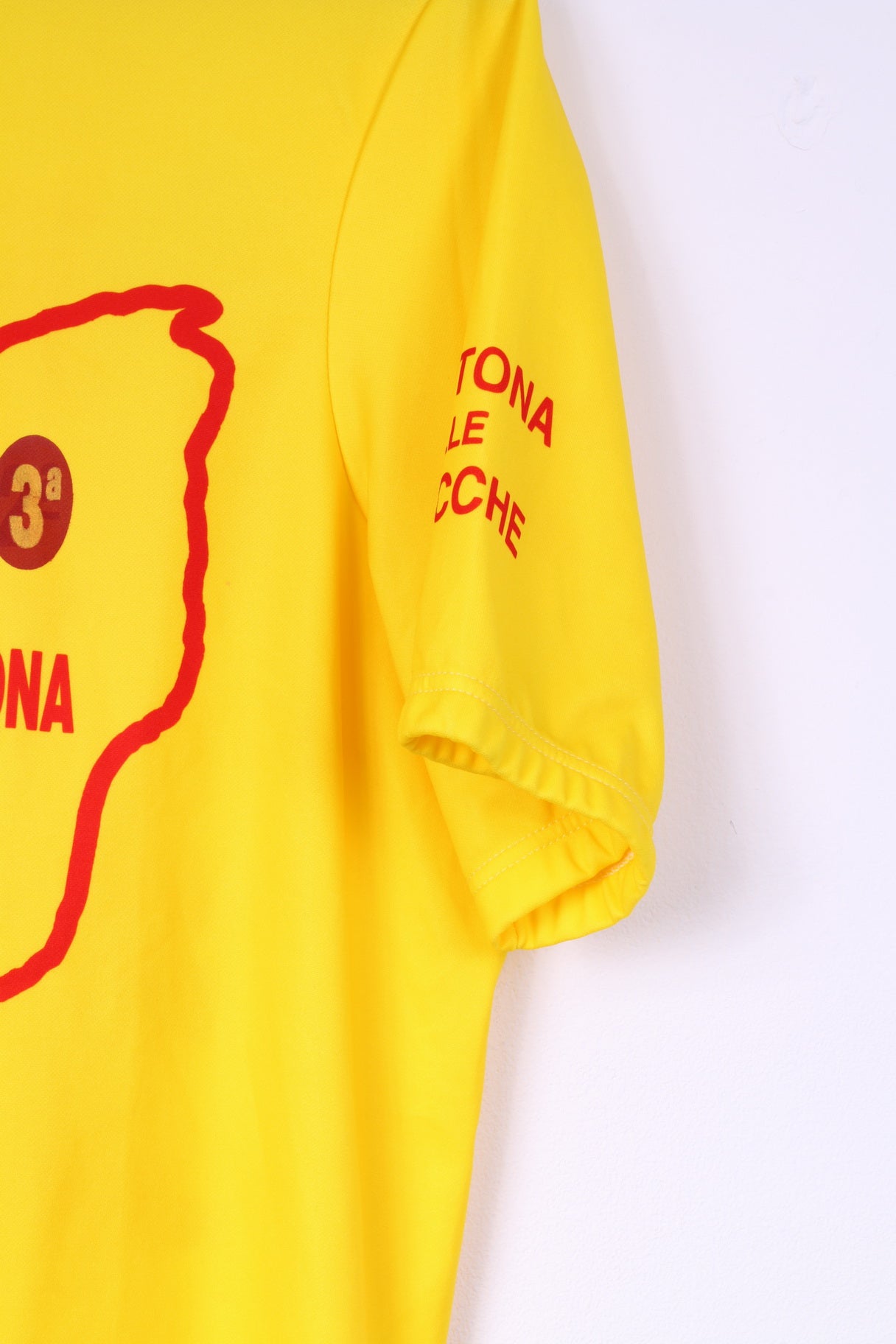 VB Maratona delle 12 rocche Hommes XL Chemise de Cyclisme Jaune Vélo Manches Courtes Rimini 1995 