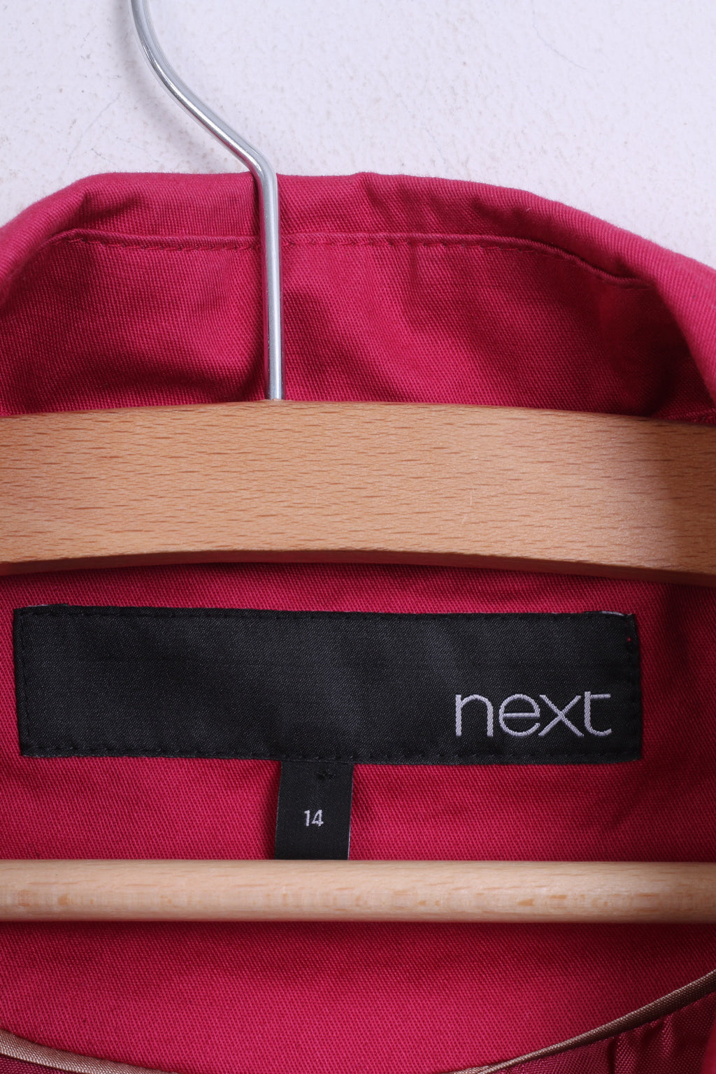 Next Womens 14 XL Coat Amaranth Single Breasted Cotton - RetrospectClothes