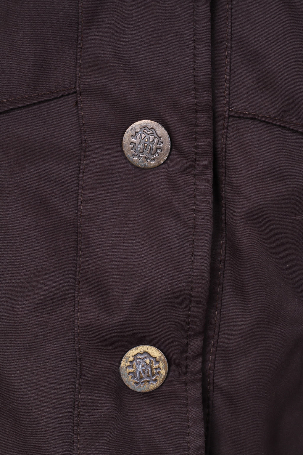 Just Cavalli Women S/M Jacket Brown Snaps Cotton Italy Collared Cropped Top