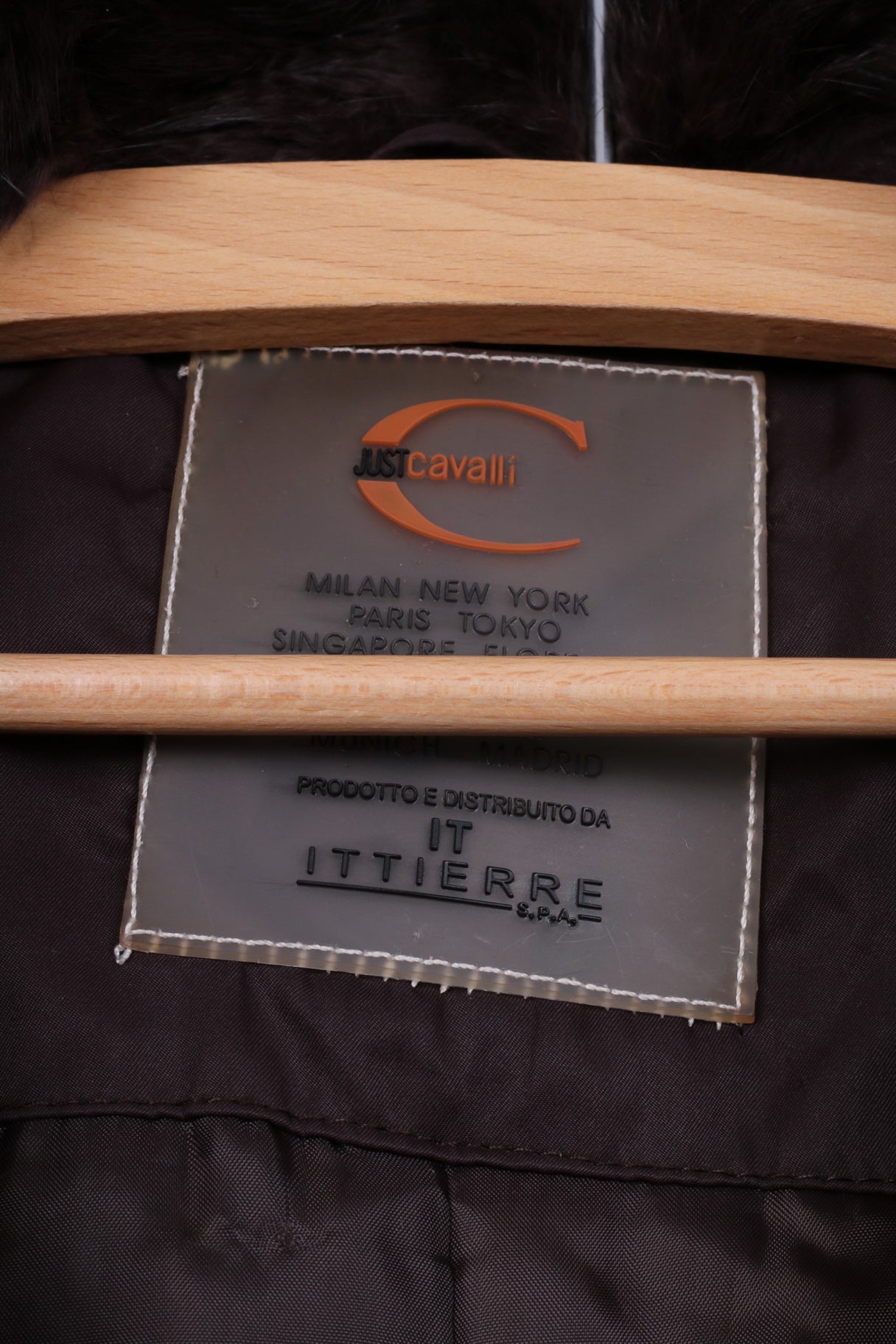 Just Cavalli Women S/M Jacket Brown Snaps Cotton Italy Collared Cropped Top