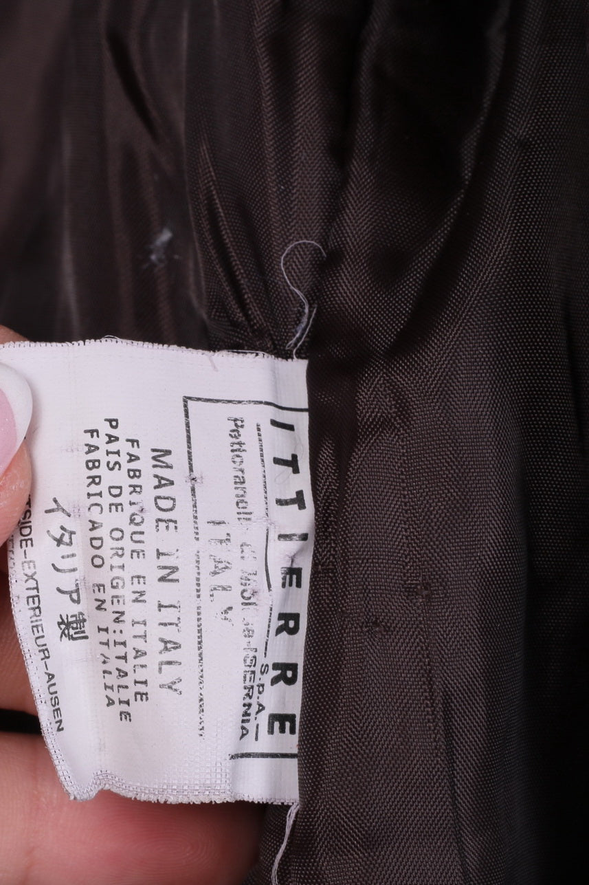 Just Cavalli Women S/M Jacket Brown Snaps Cotton Italy Collared Cropped Top