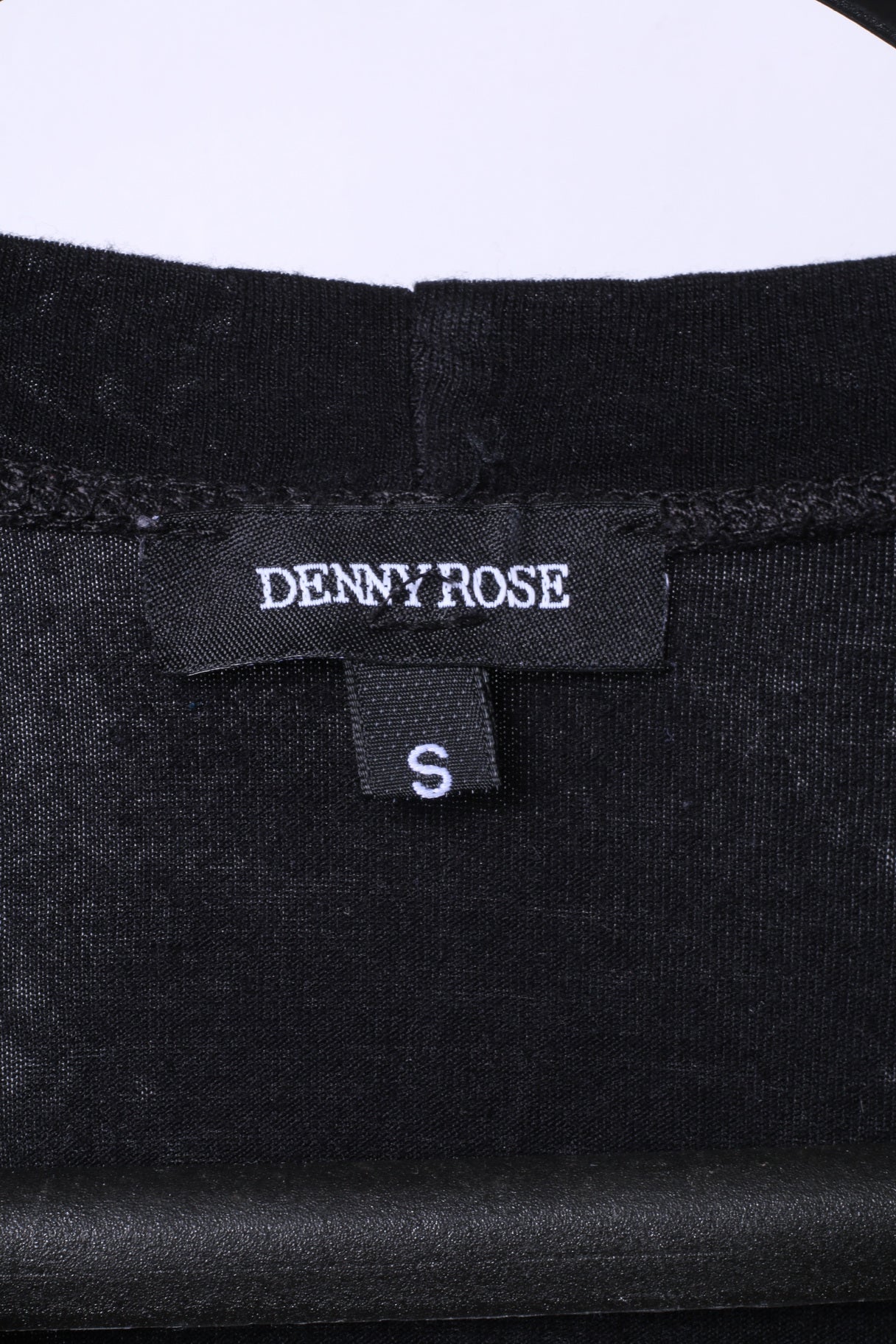 Denny Rose Womens S Shirt Black Graphic Heart Stretch Fit Top Made in Italy