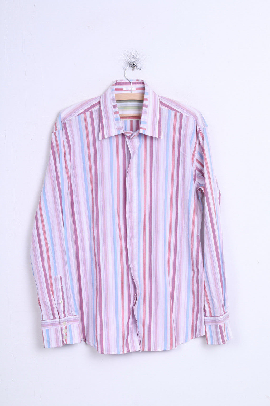 FULLCIRCLE Chemise décontractée XL pour homme en coton rayé rose standard