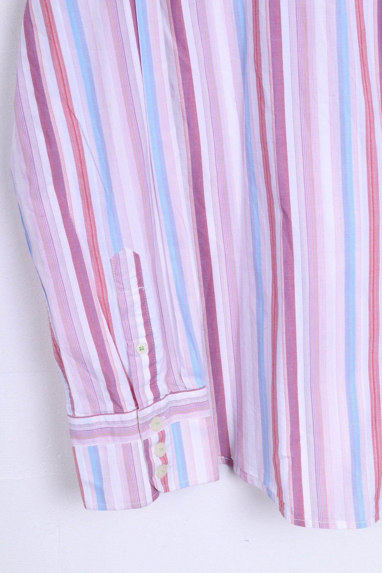 FULLCIRCLE Mens XL Casual Shirt Pink Striped Cotton Standard