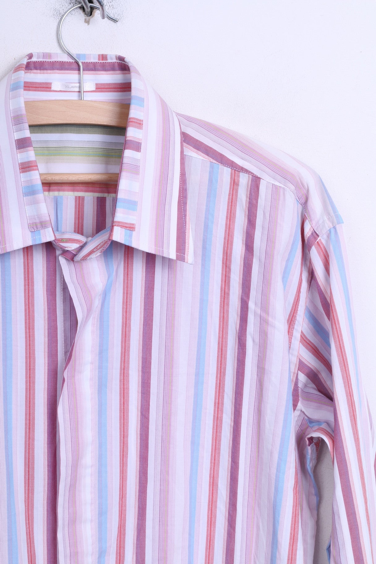 FULLCIRCLE Mens XL Casual Shirt Pink Striped Cotton Standard
