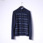 Guise Mens XL Sweater Navy Striped Wool Cashmere Blend Zip Up Cardigan