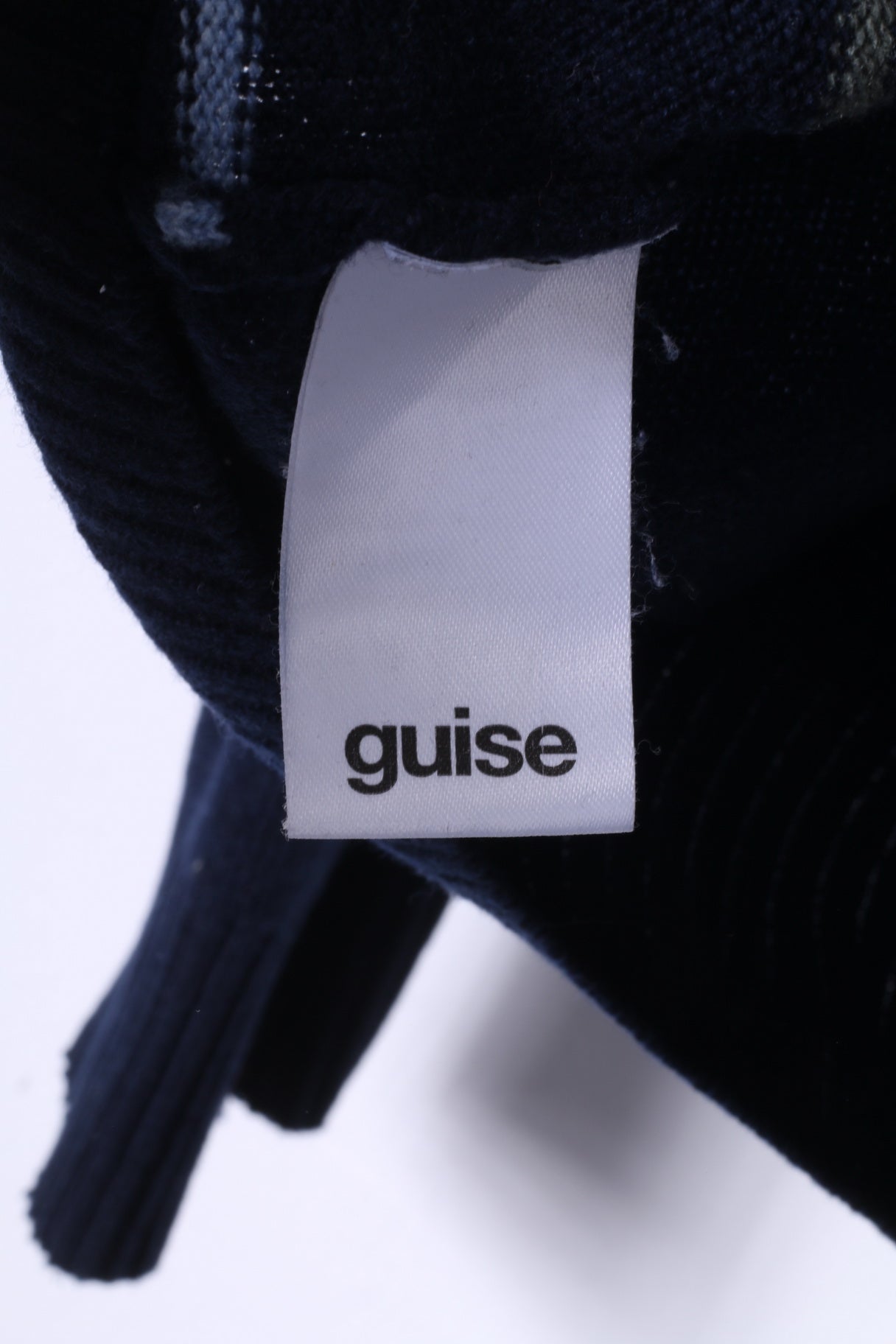 Maglione XL da uomo Guise Cardigan con cerniera in misto lana e cashmere a righe blu scuro