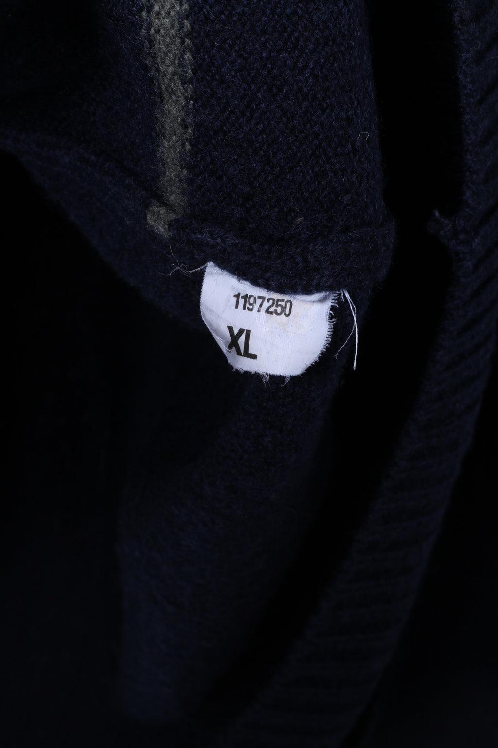 Maglione XL da uomo Guise Cardigan con cerniera in misto lana e cashmere a righe blu scuro