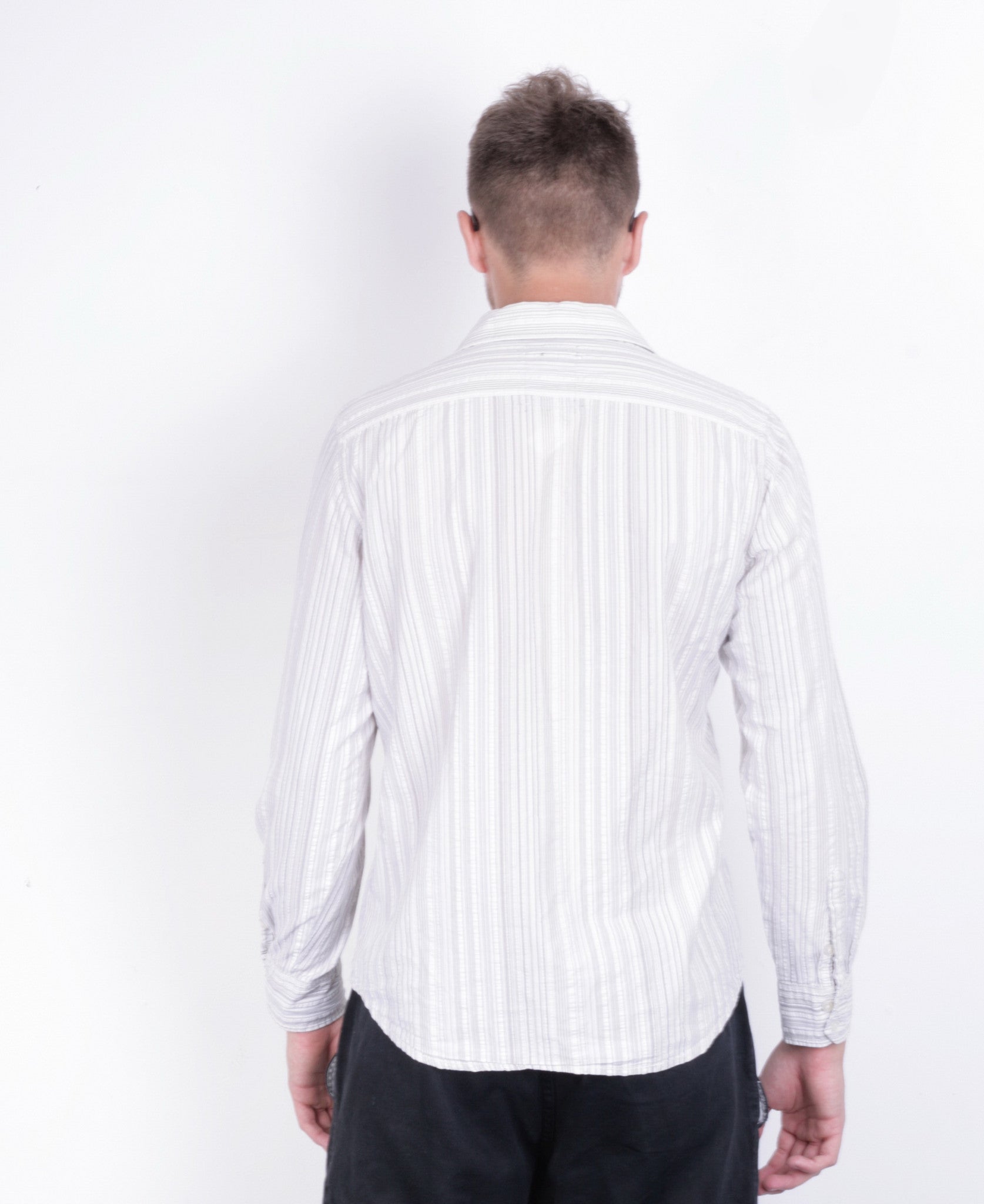 Calvin Klein Jeans Mens M Casual Shirt Striped Cotton Short Sleeve - RetrospectClothes