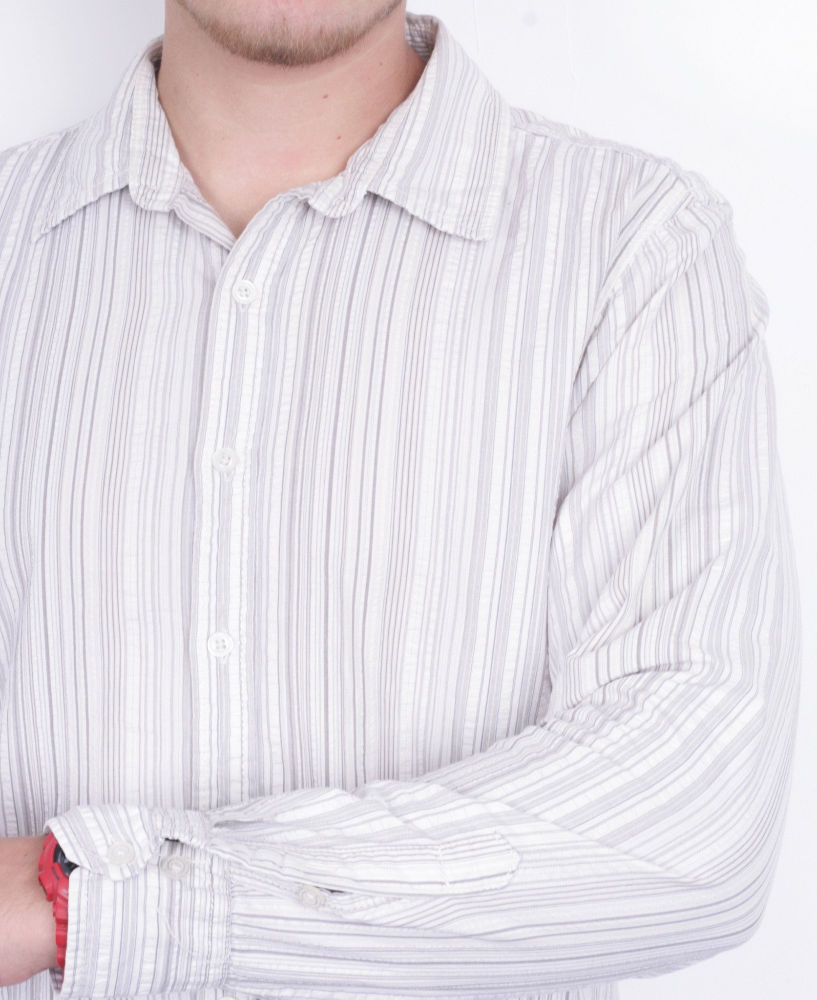 Calvin Klein Jeans Mens M Casual Shirt Striped Cotton Short Sleeve - RetrospectClothes