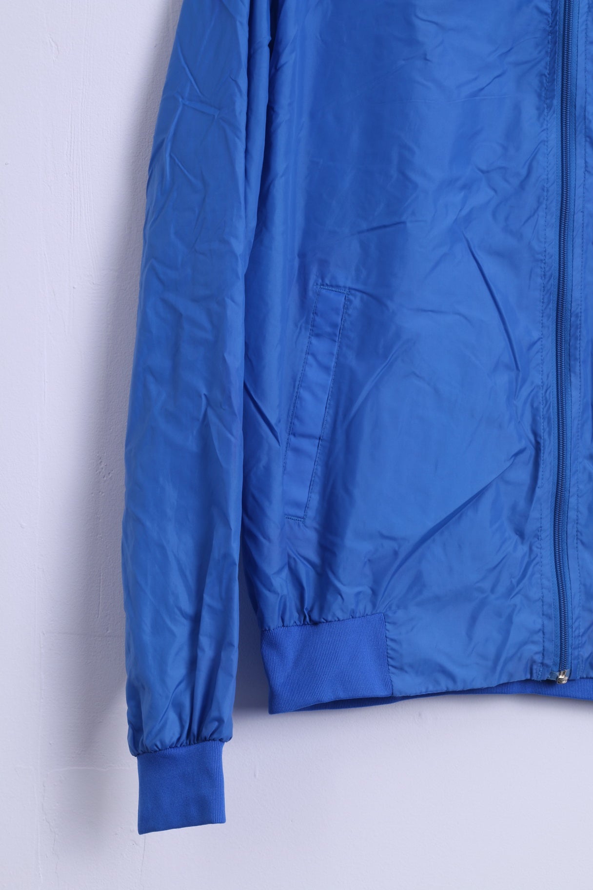 Giacca da uomo sconosciuta M, top da baseball leggero blu con cerniera