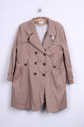 MARKS &amp; SPENCER Cappotto da donna 22 3XL lungo beige doppio petto