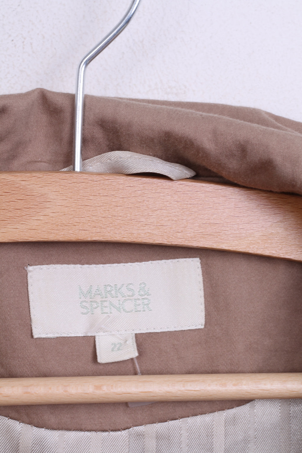 MARKS &amp; SPENCER Cappotto da donna 22 3XL lungo beige doppio petto