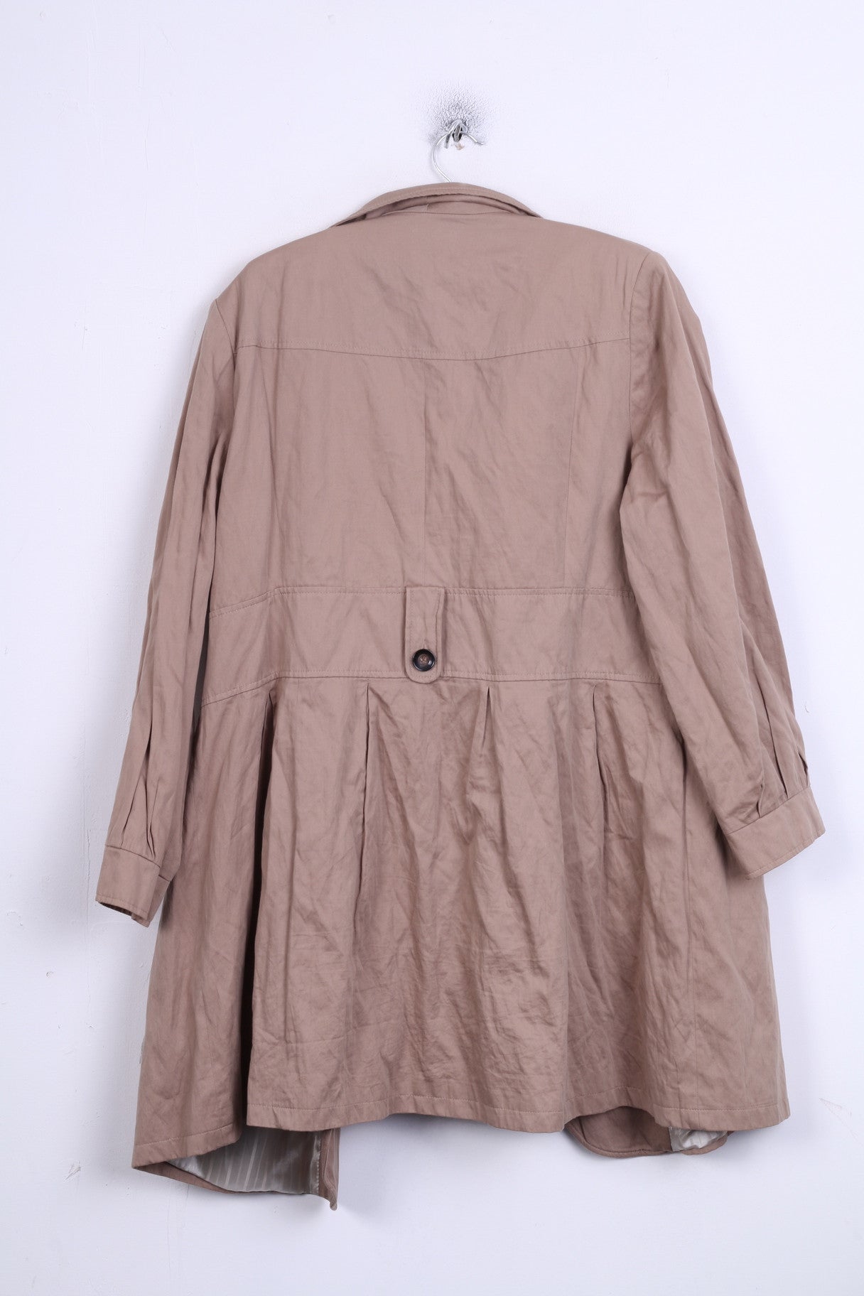 MARKS & SPENCER Womens 22 3XL Coat Long Beige Double Breasted