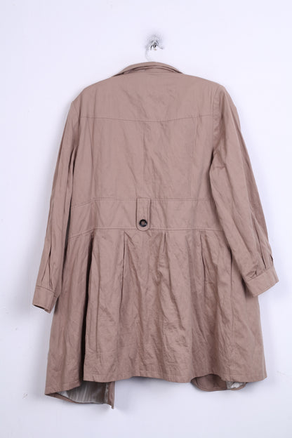 MARKS & SPENCER Womens 22 3XL Coat Long Beige Double Breasted