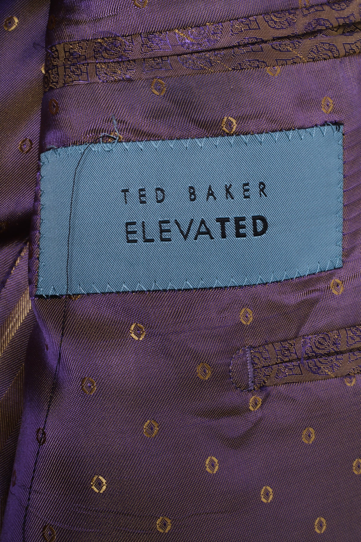 Ted Baker Elevated Men 38 Blazer Giacca monopetto in lana a righe marroni grigie