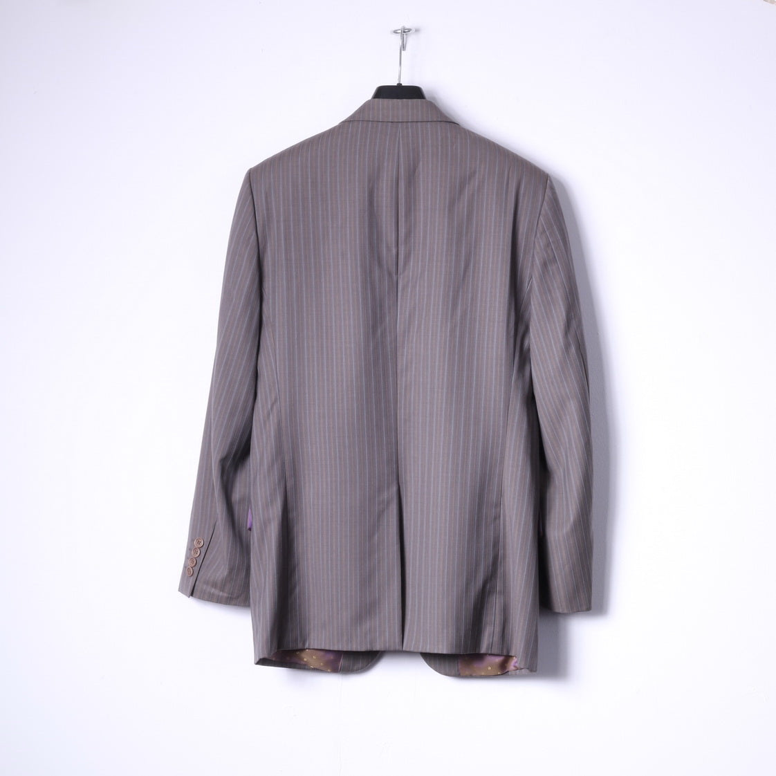 Ted Baker Elevated Men 38 Blazer Giacca monopetto in lana a righe marroni grigie