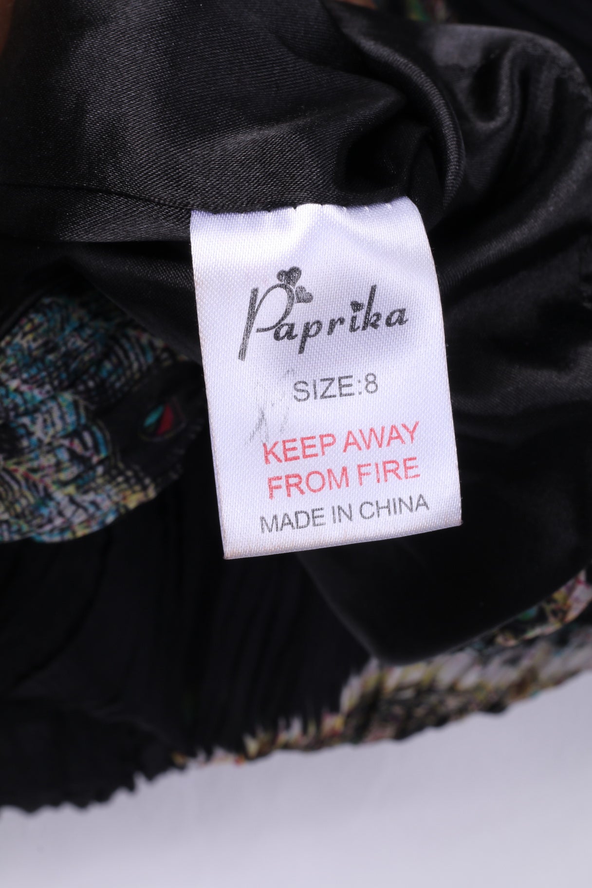Paprika Women 8 XS Mini robe bandeau patineuse noir imprimé œil de paon 