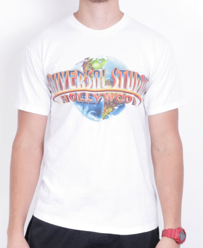 Universal Studios Mens M Shirt White Crew Neck Cotton Vintage 90s - RetrospectClothes