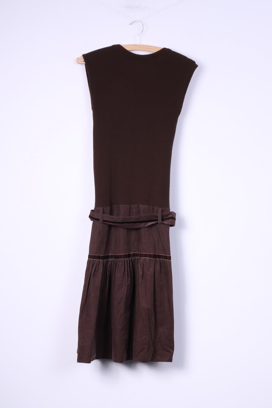 Bouche A Bouche Mini robe circulaire 36 S en coton marron avec ceinture pour femme 