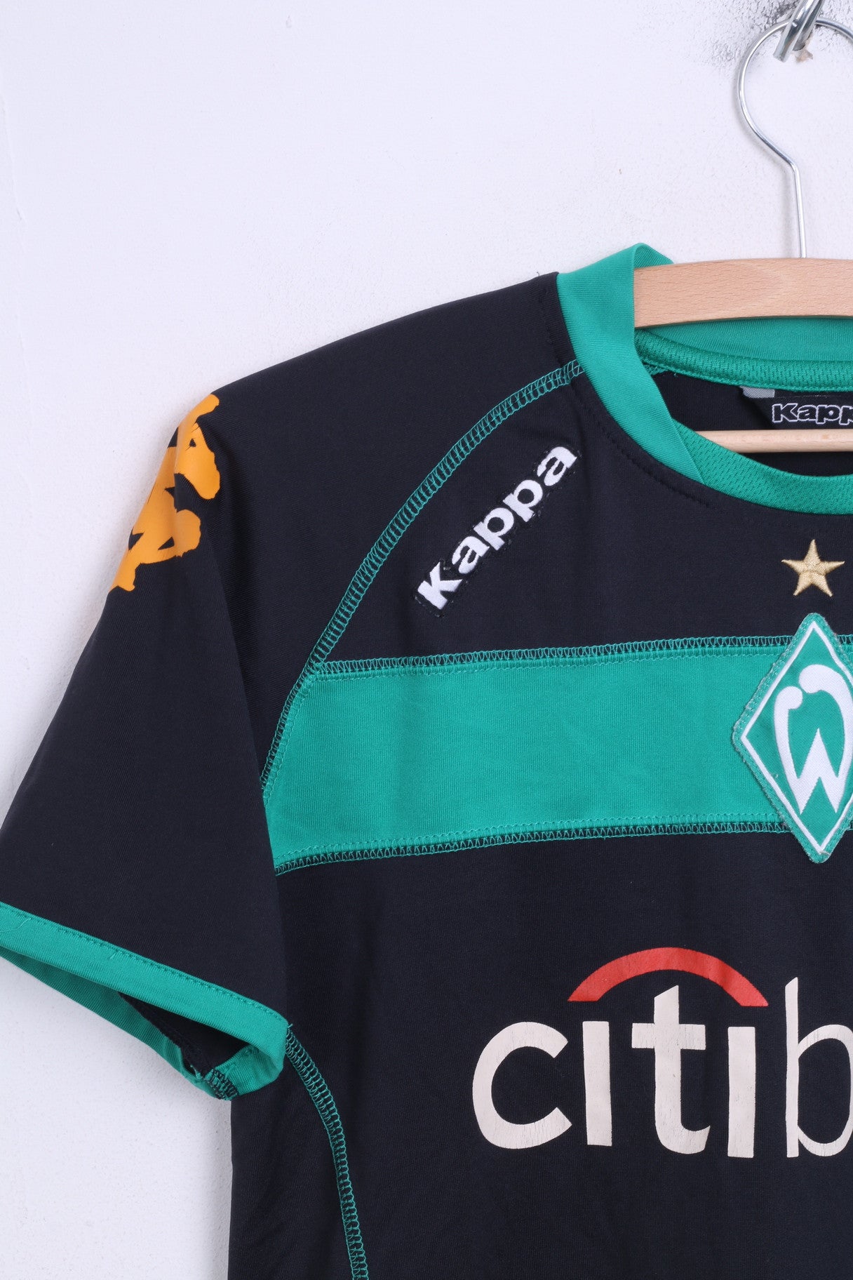 Kappa Werder Brema Boys 2XL Shirt Black Sport Football Club - RetrospectClothes