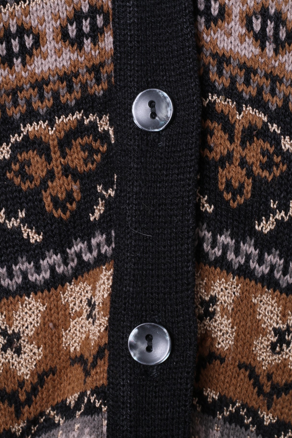 St Miechael Womens 20 50 Sweater Brown Acrylic Printed Button Front Cardigan