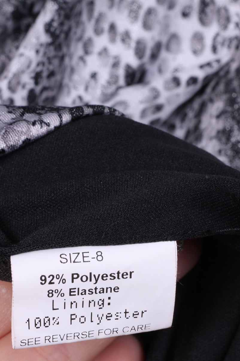 Pilot Donna 8 S Tunica con stampa animalier Fascia Skater Paillettes Top nero lucido 