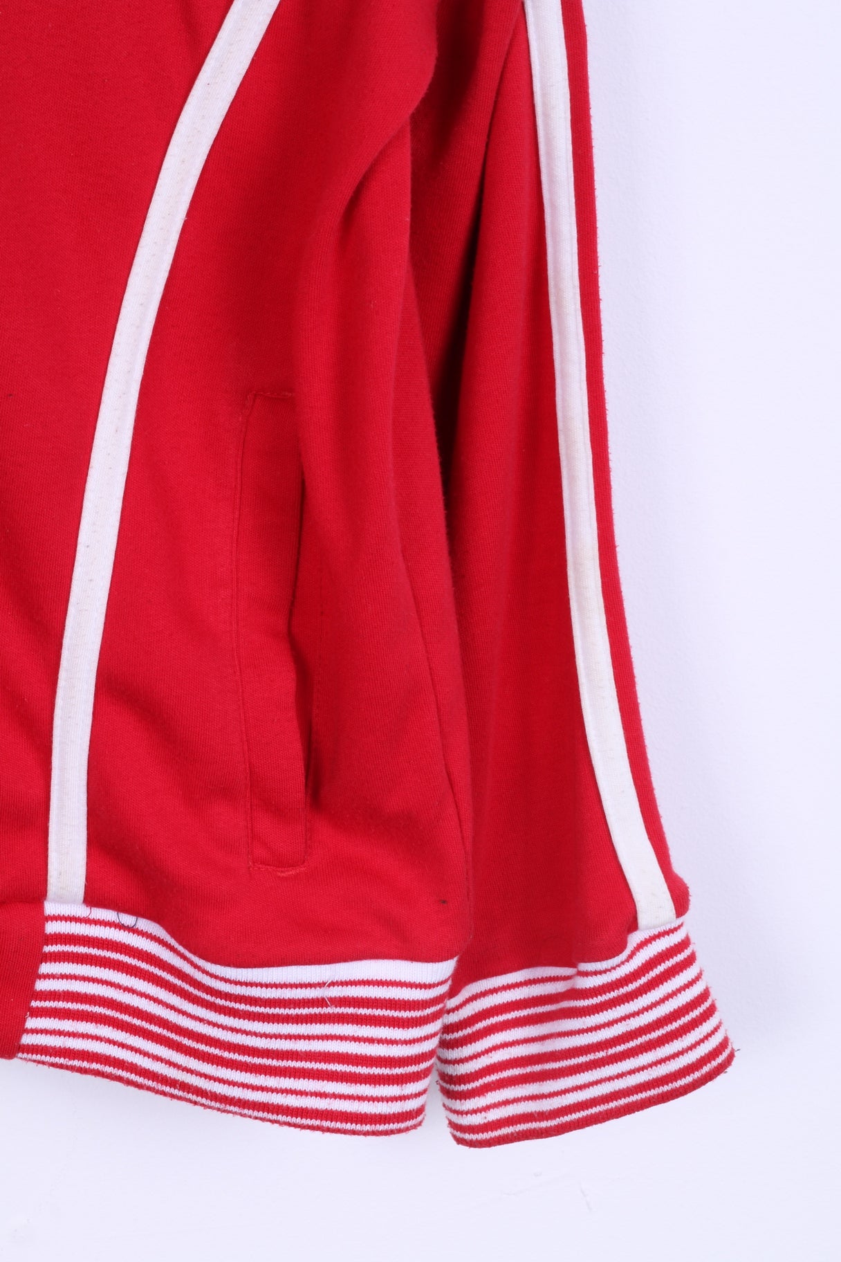 Lonsdale Womens 16 M Sweatshirt Cotton Red Zippered Stretch Blouse