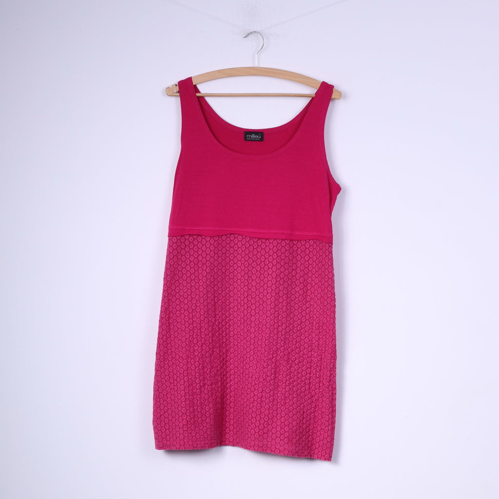 Milieu Femme L Débardeur Rose Norvège Dentelle Coton Col Rond Tunique 