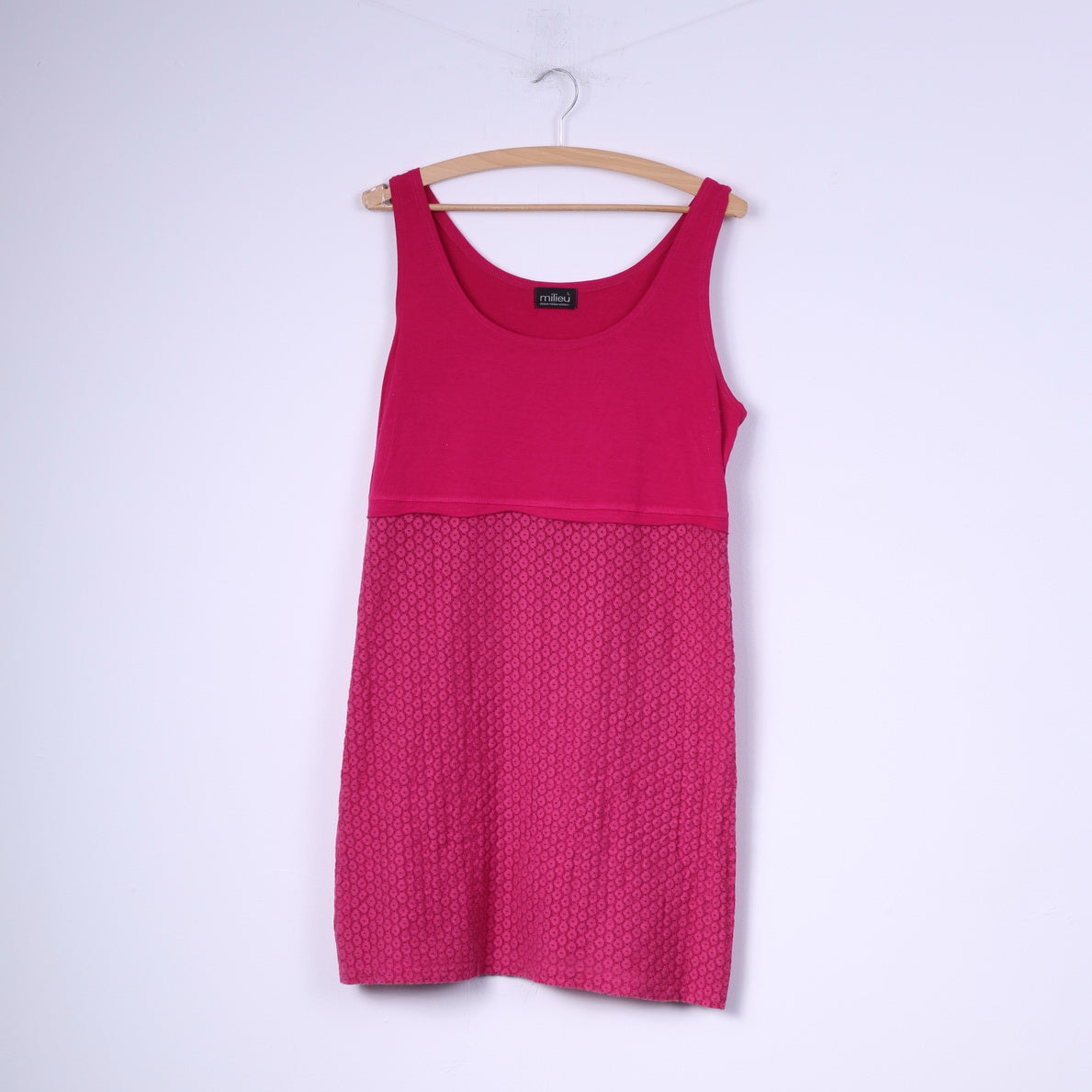 Milieu Femme L Débardeur Rose Norvège Dentelle Coton Col Rond Tunique 