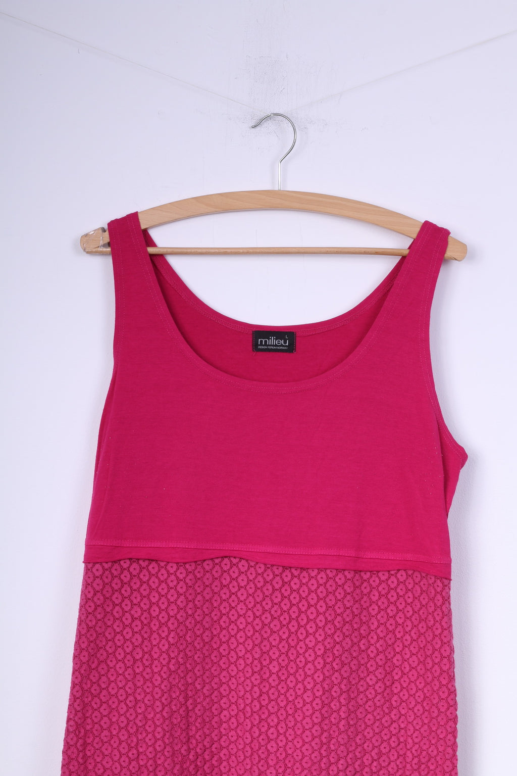 Milieu Femme L Débardeur Rose Norvège Dentelle Coton Col Rond Tunique 