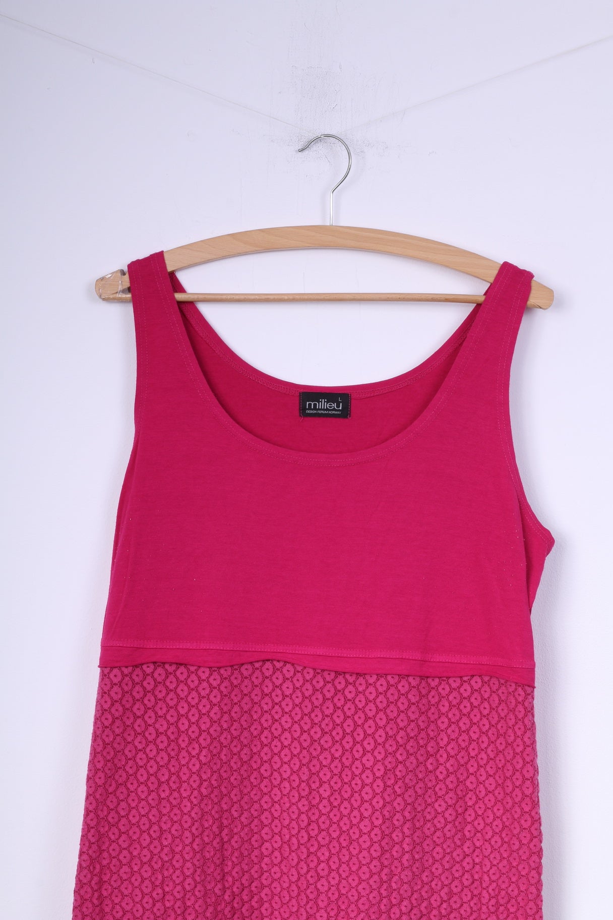Milieu Femme L Débardeur Rose Norvège Dentelle Coton Col Rond Tunique 