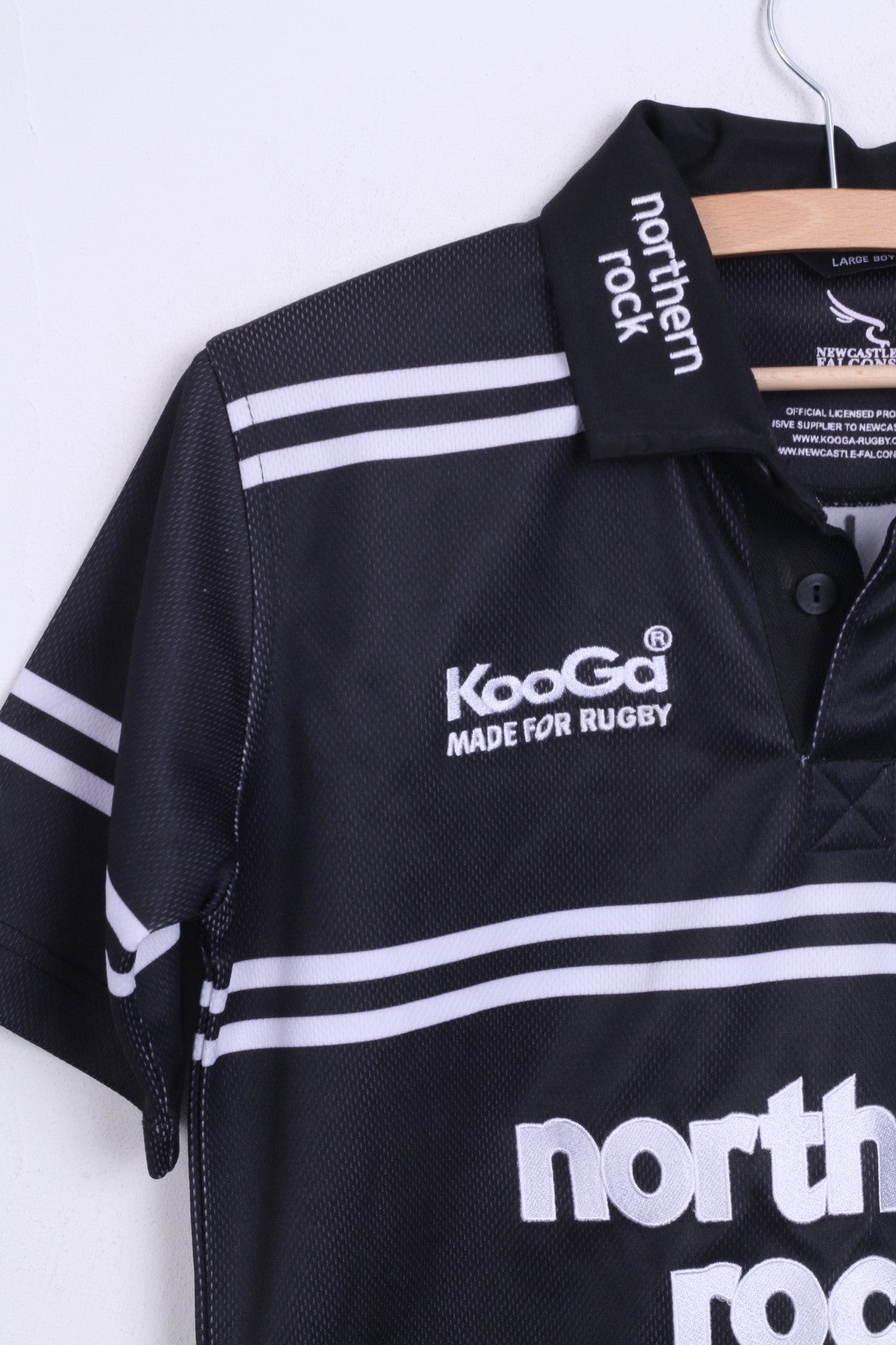 Kooga Newcastle Falcons Boys L Shirt Black Sport Kooga Rugby - RetrospectClothes