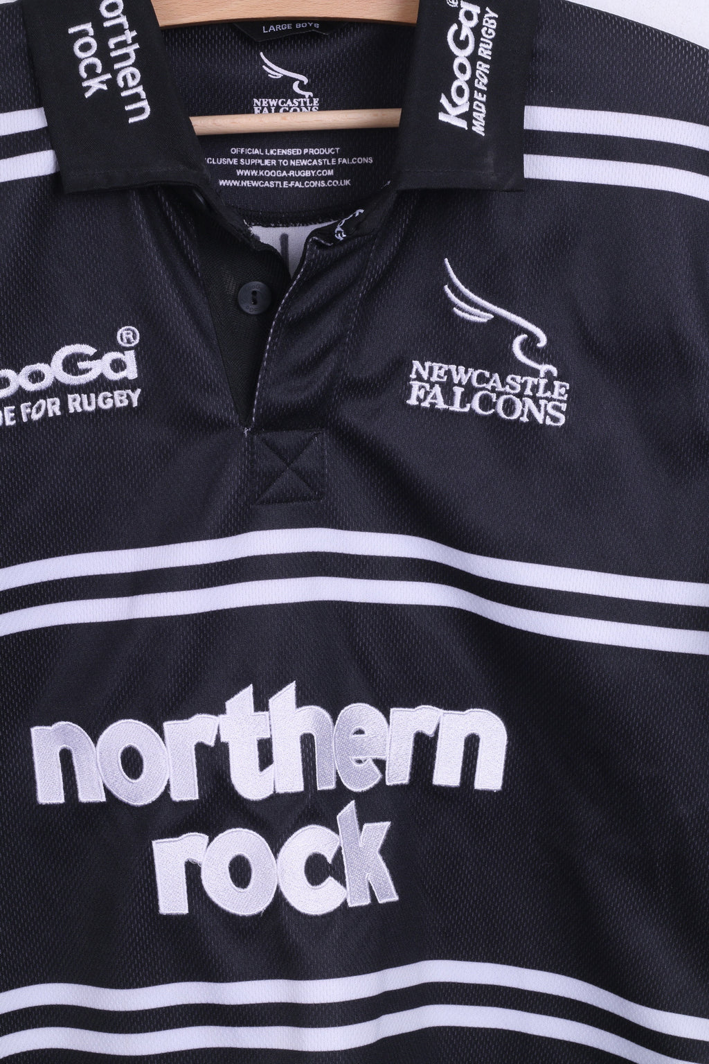 Kooga Newcastle Falcons Boys L Shirt Black Sport Kooga Rugby - RetrospectClothes