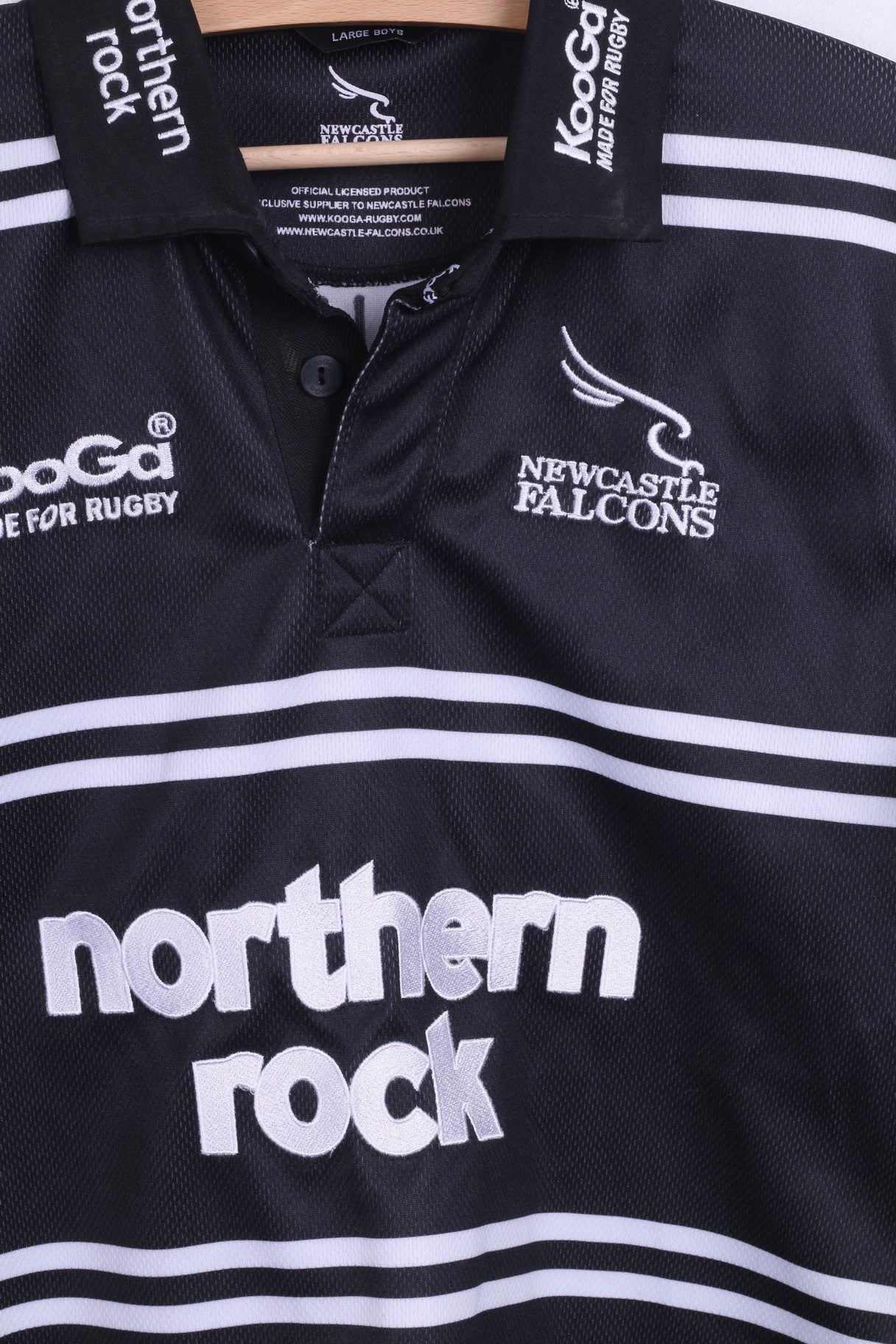 Kooga Newcastle Falcons Boys L Shirt Black Sport Kooga Rugby - RetrospectClothes