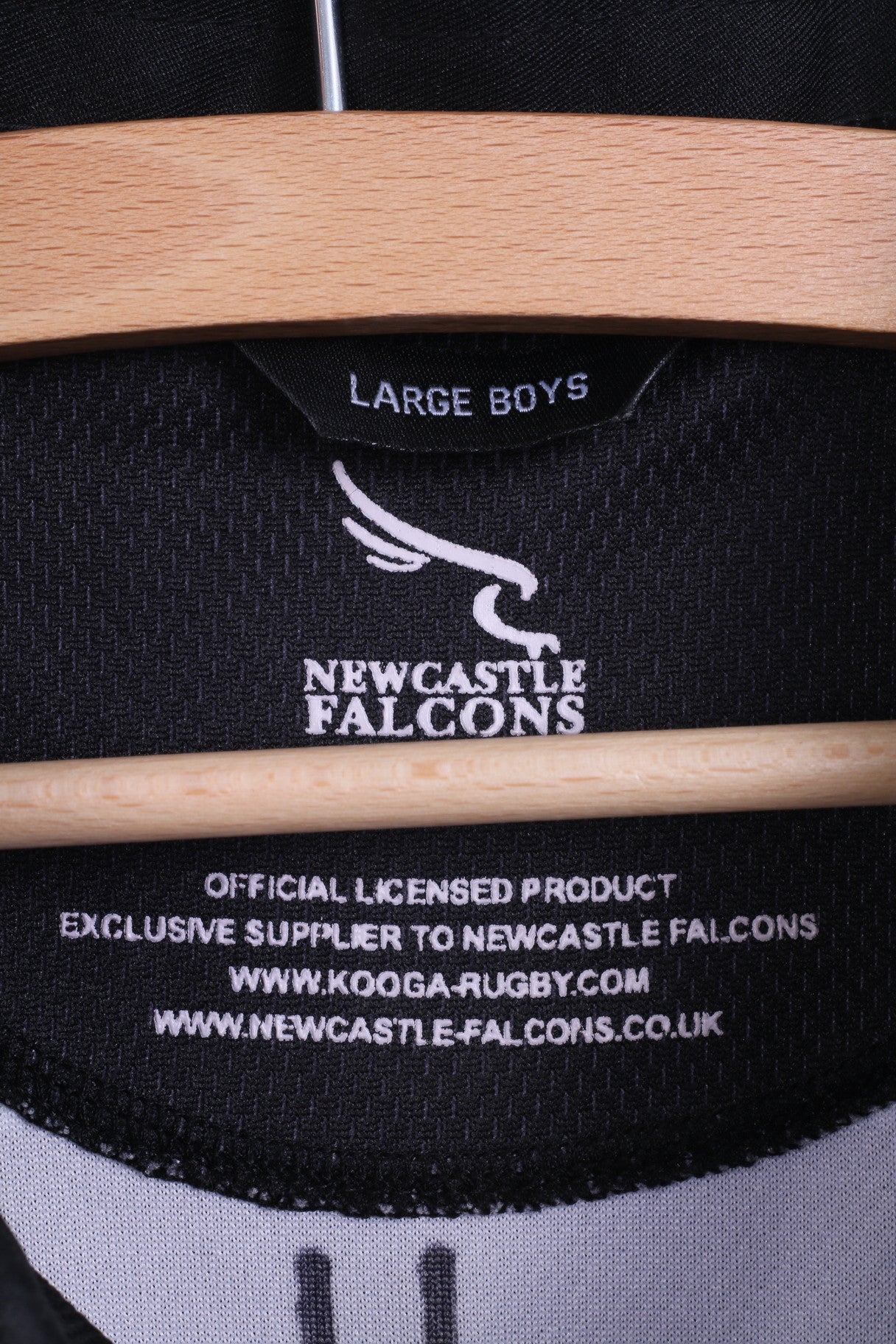 Kooga Newcastle Falcons Boys L Shirt Black Sport Kooga Rugby - RetrospectClothes