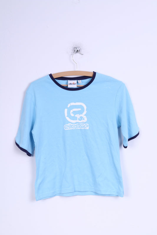 Camicia Ellesse da donna 14 M Logo grafico elasticizzato in cotone blu