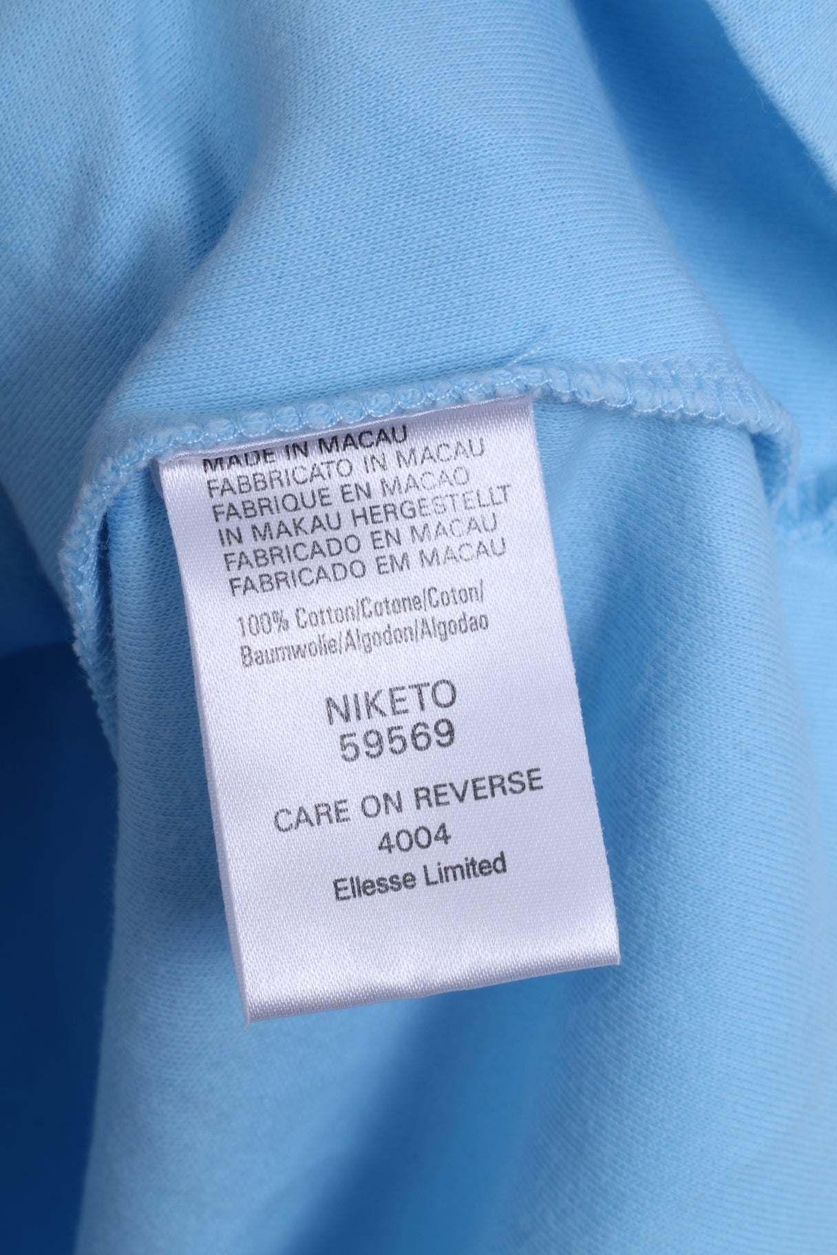 Ellesse Womens 14 M Shirt Blue Cotton Stretch Graphic Logo